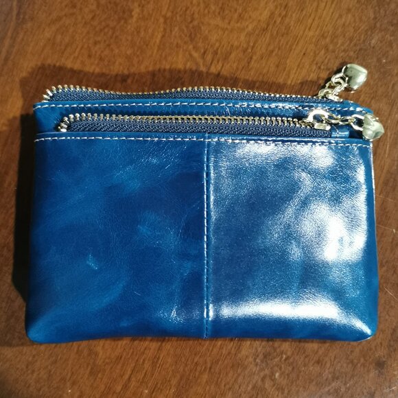 5" x 3 1/2" Teal Blue Leather Card / Coin Purse NWOT #220 - Picture 1 of 11